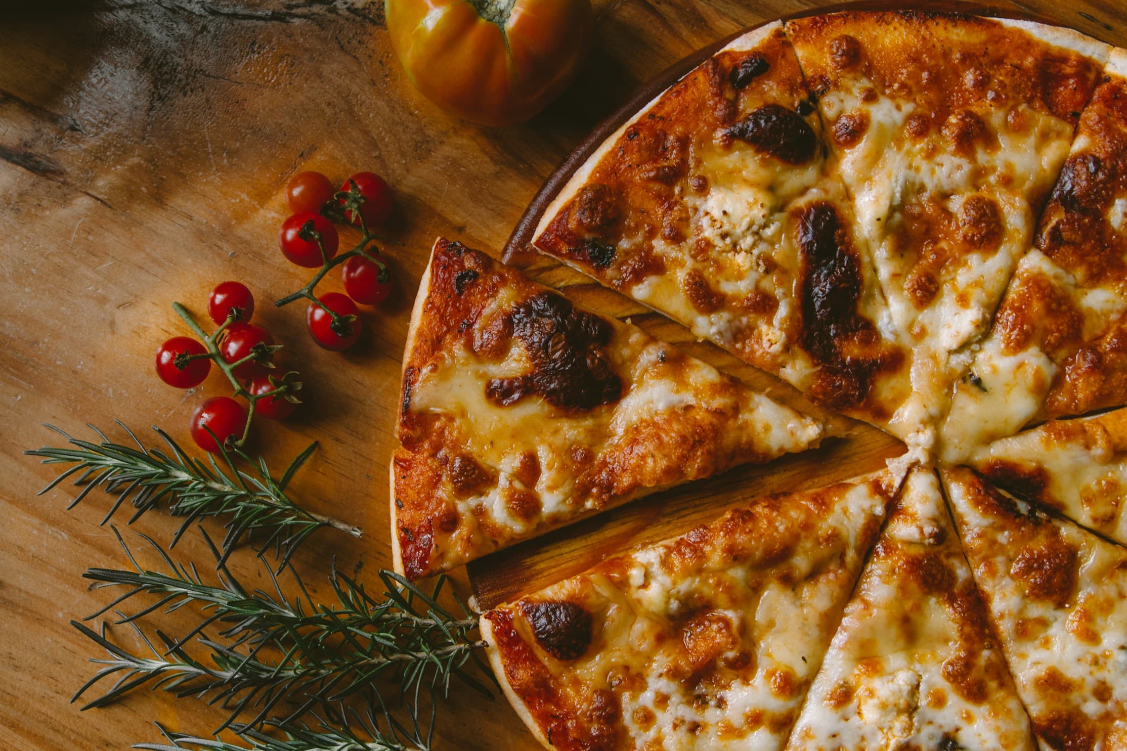 Delicious pizza with fresh ingredients